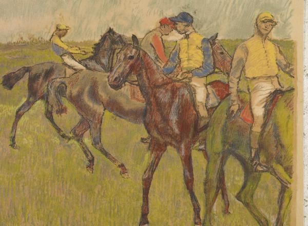 Edgar Degas (French, 1834 – 1917) and Auguste Clot (French, active 19 th century) Before the Race , ca. 1895 Color lithograph on lightweight tan wove paper