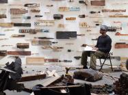 Installation view of Leonardo Drew's solo show at Galerie Lelong in New York in September - October 2024.