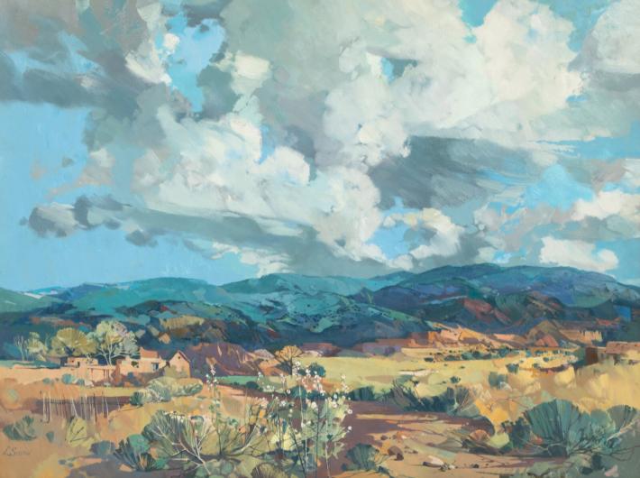 Laurence Philip Sisson (American, 1928-2015) Hollyhocks in the Valley