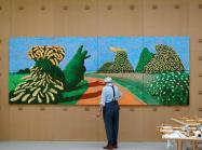 David Hockney painting May Blossom on the Roman Road, 2009